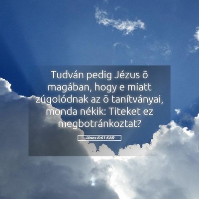 Picture 05 - János 6:61 KAR - Tudván pedig Jézus õ magában, hogy e miatt - Bible Verse Picture