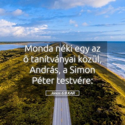 Picture 05 - János 6:8 KAR - Monda néki egy az õ tanítványai közül, - Bible Verse Picture