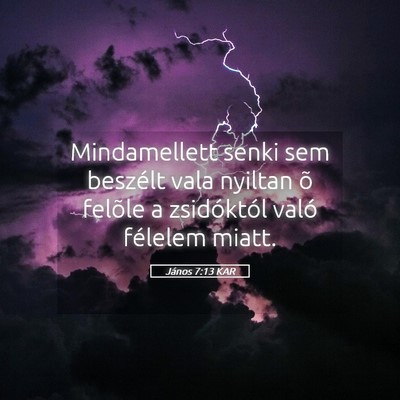 Picture 05 - János 7:13 KAR - Mindamellett senki sem beszélt vala nyiltan õ - Bible Verse Picture