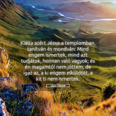 Picture 05 - János 7:28 KAR - Kiálta azért Jézus a templomban, tanítván - Bible Verse Picture