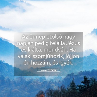 Picture 05 - János 7:37 KAR - Az ünnep utolsó nagy napján pedig felálla - Bible Verse Picture