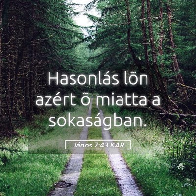 Picture 05 - János 7:43 KAR - Hasonlás lõn azért õ miatta a - Bible Verse Picture