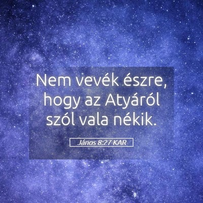 Picture 05 - János 8:27 KAR - Nem vevék észre, hogy az Atyáról szól vala - Bible Verse Picture