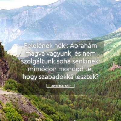 Picture 05 - János 8:33 KAR - Felelének néki: Ábrahám magva vagyunk, és - Bible Verse Picture