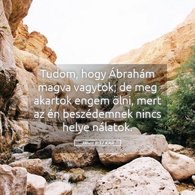 Picture 05 - János 8:37 KAR - Tudom, hogy Ábrahám magva vagytok; de meg - Bible Verse Picture