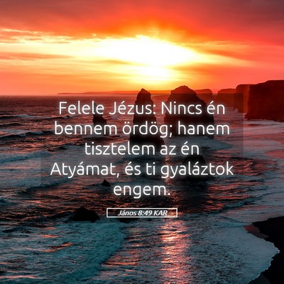 Picture 05 - János 8:49 KAR - Felele Jézus: Nincs én bennem ördög; hanem - Bible Verse Picture
