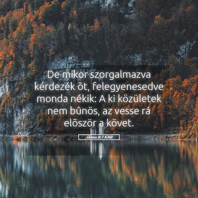 Picture 05 - János 8:7 KAR - De mikor szorgalmazva kérdezék õt, - Bible Verse Picture