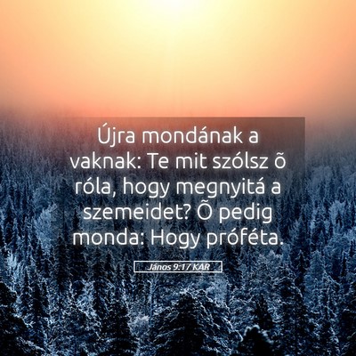 Picture 05 - János 9:17 KAR - Újra mondának a vaknak: Te mit szólsz õ - Bible Verse Picture