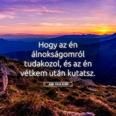 Picture 05 - Jób 10:6 KAR - Hogy az én álnokságomról tudakozol, és az - Bible Verse Picture
