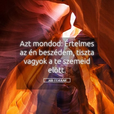 Picture 05 - Jób 11:4 KAR - Azt mondod: Értelmes az én beszédem, tiszta - Bible Verse Picture