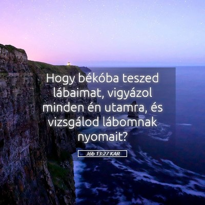 Picture 05 - Jób 13:27 KAR - Hogy békóba teszed lábaimat, vigyázol minden - Bible Verse Picture
