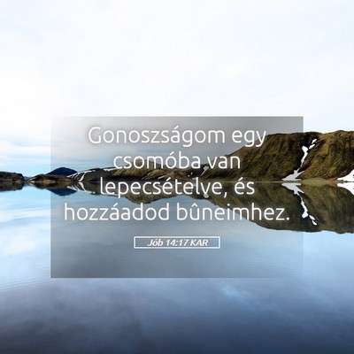 Picture 05 - Jób 14:17 KAR - Gonoszságom egy csomóba van lepecsételve, és - Bible Verse Picture