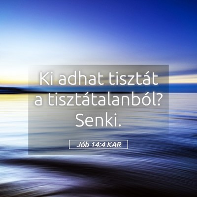 Picture 05 - Jób 14:4 KAR - Ki adhat tisztát a tisztátalanból? - Bible Verse Picture