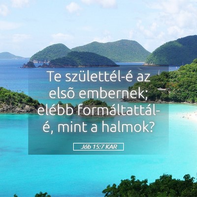Picture 05 - Jób 15:7 KAR - Te születtél-é az elsõ embernek; elébb - Bible Verse Picture