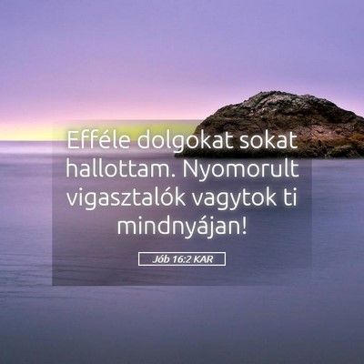 Picture 05 - Jób 16:2 KAR - Efféle dolgokat sokat hallottam. Nyomorult - Bible Verse Picture