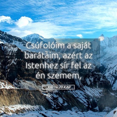 Picture 05 - Jób 16:20 KAR - Csúfolóim a saját barátaim, azért az - Bible Verse Picture