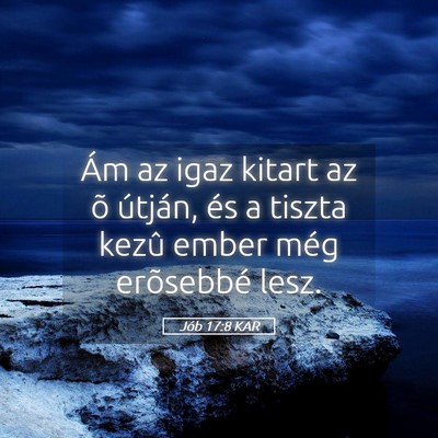 Picture 05 - Jób 17:8 KAR - Ám az igaz kitart az õ útján, és a tiszta - Bible Verse Picture