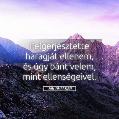 Picture 05 - Jób 19:11 KAR - Felgerjesztette haragját ellenem, és úgy bánt - Bible Verse Picture