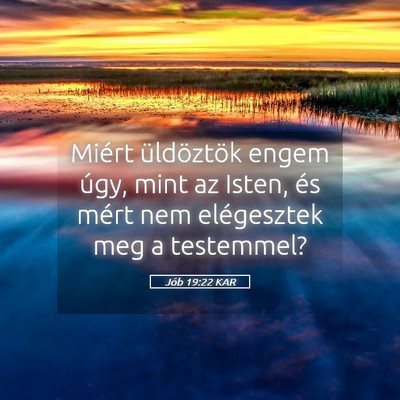 Picture 05 - Jób 19:22 KAR - Miért üldöztök engem úgy, mint az Isten, és - Bible Verse Picture