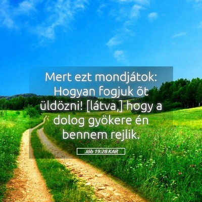 Picture 05 - Jób 19:28 KAR - Mert ezt mondjátok: Hogyan fogjuk õt üldözni! - Bible Verse Picture