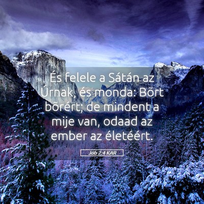Picture 05 - Jób 2:4 KAR - És felele a Sátán az Úrnak, és monda: Bõrt - Bible Verse Picture