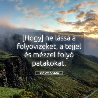 Picture 05 - Jób 20:17 KAR - [Hogy] ne lássa a folyóvizeket, a tejjel és - Bible Verse Picture