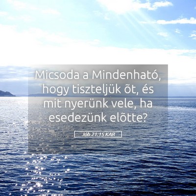 Picture 05 - Jób 21:15 KAR - Micsoda a Mindenható, hogy tiszteljük õt, és - Bible Verse Picture