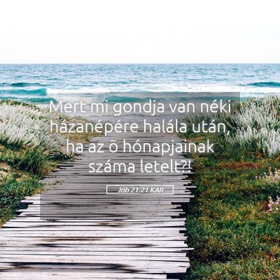 Picture 05 - Jób 21:21 KAR - Mert mi gondja van néki házanépére halála - Bible Verse Picture