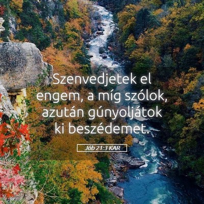 Picture 05 - Jób 21:3 KAR - Szenvedjetek el engem, a míg szólok, azután - Bible Verse Picture