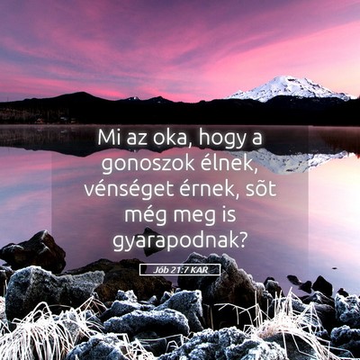 Picture 05 - Jób 21:7 KAR - Mi az oka, hogy a gonoszok élnek, vénséget - Bible Verse Picture