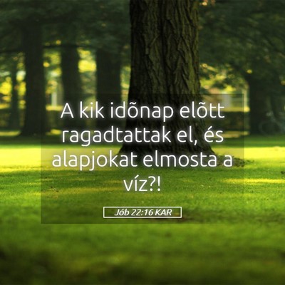 Picture 05 - Jób 22:16 KAR - A kik idõnap elõtt ragadtattak el, és - Bible Verse Picture
