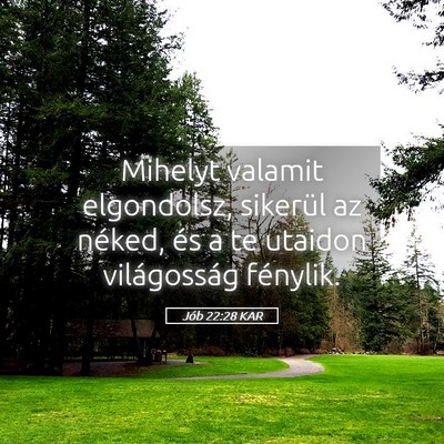 Picture 05 - Jób 22:28 KAR - Mihelyt valamit elgondolsz, sikerül az néked, - Bible Verse Picture