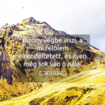Picture 05 - Jób 23:14 KAR - Bizony végbe viszi, a mi felõlem - Bible Verse Picture
