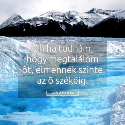 Picture 05 - Jób 23:3 KAR - Oh ha tudnám, hogy megtalálom õt, elmennék - Bible Verse Picture