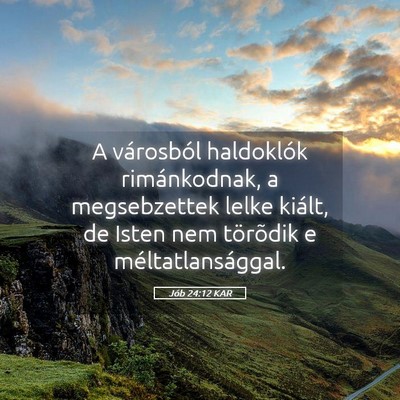 Picture 05 - Jób 24:12 KAR - A városból haldoklók rimánkodnak, a - Bible Verse Picture
