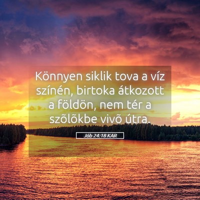 Picture 05 - Jób 24:18 KAR - Könnyen siklik tova a víz színén, birtoka - Bible Verse Picture