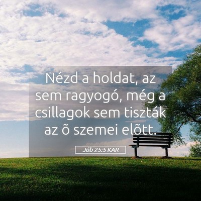 Picture 05 - Jób 25:5 KAR - Nézd a holdat, az sem ragyogó, még a csillagok - Bible Verse Picture