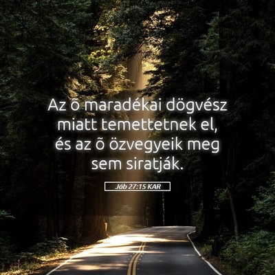 Picture 05 - Jób 27:15 KAR - Az õ maradékai dögvész miatt temettetnek el, - Bible Verse Picture