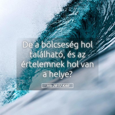Picture 05 - Jób 28:12 KAR - De a bölcseség hol található, és az - Bible Verse Picture