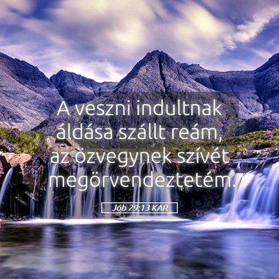 Picture 05 - Jób 29:13 KAR - A veszni indultnak áldása szállt reám, az - Bible Verse Picture