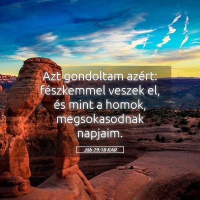 Picture 05 - Jób 29:18 KAR - Azt gondoltam azért: fészkemmel veszek el, és - Bible Verse Picture