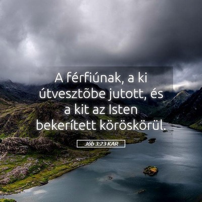 Picture 05 - Jób 3:23 KAR - A férfiúnak, a ki útvesztõbe jutott, és a - Bible Verse Picture