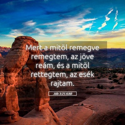 Picture 05 - Jób 3:25 KAR - Mert a mitõl remegve remegtem, az jöve reám, - Bible Verse Picture