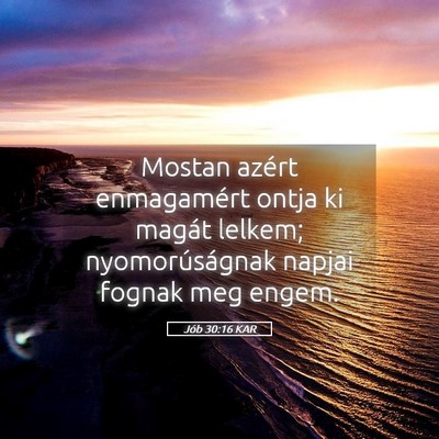 Picture 05 - Jób 30:16 KAR - Mostan azért enmagamért ontja ki magát lelkem; - Bible Verse Picture