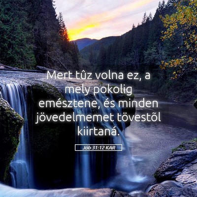 Picture 05 - Jób 31:12 KAR - Mert tûz volna ez, a mely pokolig emésztene, - Bible Verse Picture