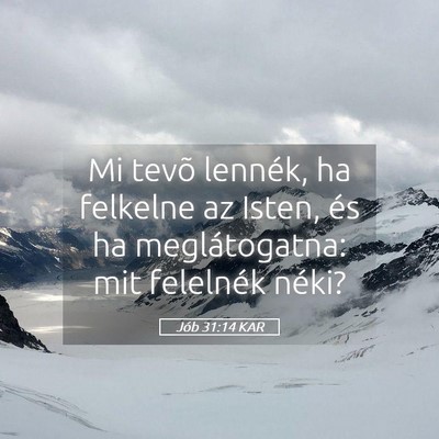 Picture 05 - Jób 31:14 KAR - Mi tevõ lennék, ha felkelne az Isten, és ha - Bible Verse Picture