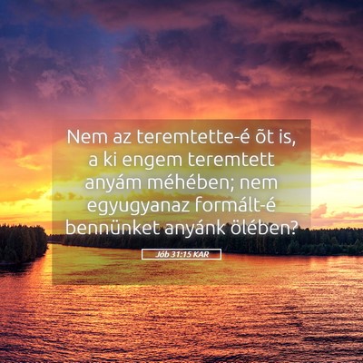Picture 05 - Jób 31:15 KAR - Nem az teremtette-é õt is, a ki engem teremtett - Bible Verse Picture