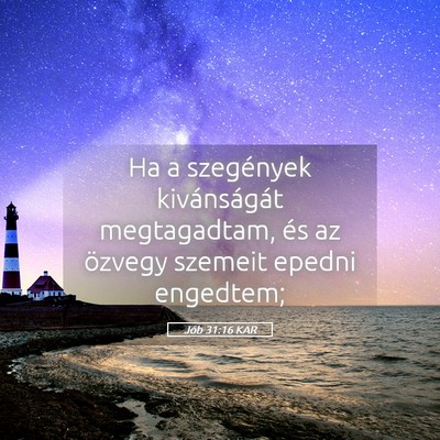 Picture 05 - Jób 31:16 KAR - Ha a szegények kivánságát megtagadtam, és az - Bible Verse Picture