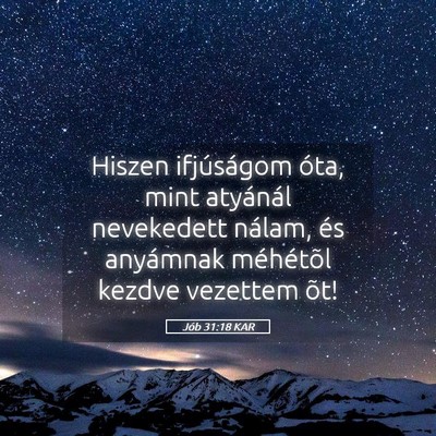 Picture 05 - Jób 31:18 KAR - Hiszen ifjúságom óta, mint atyánál - Bible Verse Picture