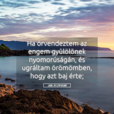 Picture 05 - Jób 31:29 KAR - Ha örvendeztem az engem gyûlölõnek - Bible Verse Picture
